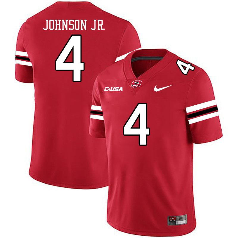 Western Kentucky Hilltoppers #4 Anthony Johnson Jr. College Football Jerseys Stitched Sale-Red
